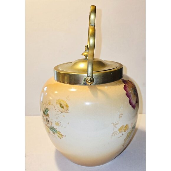 19th C. Crown Devon Ware Biscuit Jar S F & Co England - Picture 4 of 6